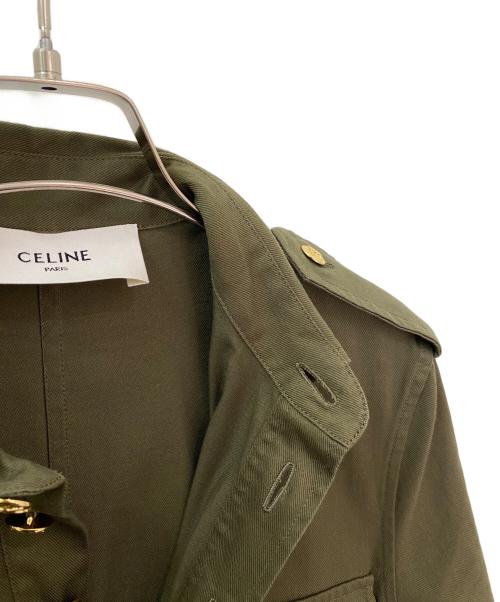 CELINE（セリーヌ）CELINE (セリーヌ) T-shirt dress with military pockets in lightweight twill オリーブ サイズ:34の古着・服飾アイテム