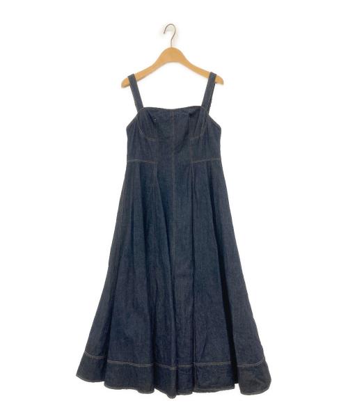 OBLI（オブリ）OBLI (オブリ) デニムフレアワンピース インディゴ サイズ:1の古着・服飾アイテム