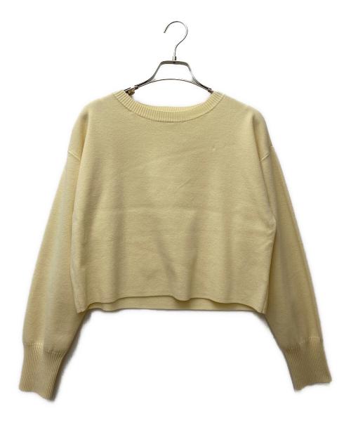 JUSGLITTY（ジャスグリッティー）JUSGLITTY (ジャスグリッティー) ロゴブローチ付クロップドニット 44150510 アイボリー サイズ:2の古着・服飾アイテム