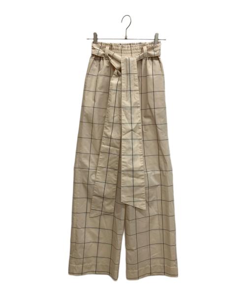 HYKE（ハイク）HYKE (ハイク) PLAID EASY PANTS ベージュ サイズ:1の古着・服飾アイテム
