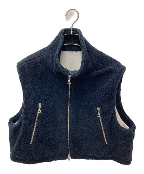 URU（ウル）URU (ウル) SHEEP BOA ZIP VEST 23FSB02 ネイビー サイズ:2の古着・服飾アイテム
