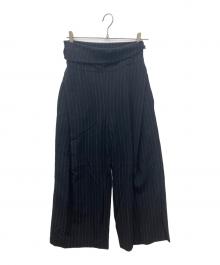 MAISON SPECIAL（メゾンスペシャル）の古着「ストライプワイドパンツ」｜ネイビー