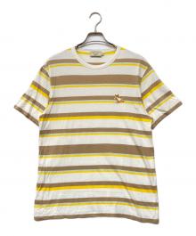 maison kitsune（メゾンキツネ）の古着「ボーダーチラックスフォックスパッチTシャツ」｜マルチカラー