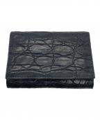 M+エムピウ）の古着「クロコ3つ折り財布」｜ブラック