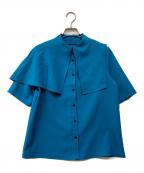 UNITED TOKYOユナイテッドトーキョー）の古着「アシメケープブラウス」｜ブルー