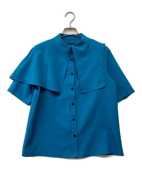 UNITED TOKYO（ユナイテッドトーキョー）UNITED TOKYO (ユナイテッドトーキョー) アシメケープブラウス ブルー サイズ:FREEの古着・服飾アイテム