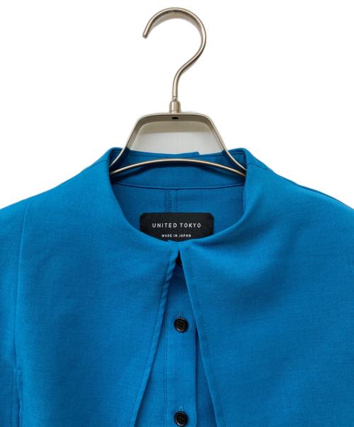 UNITED TOKYO（ユナイテッドトーキョー）UNITED TOKYO (ユナイテッドトーキョー) アシメケープブラウス ブルー サイズ:FREEの古着・服飾アイテム