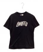LIMI feuリミフゥ）の古着「ロゴTシャツ」｜ブラック