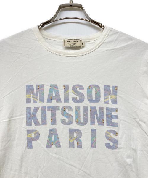 maison kitsune（メゾンキツネ）MAISON KITSUNE (メゾンキツネ) ロゴTシャツ ホワイト サイズ:Ｍの古着・服飾アイテム
