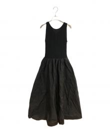 FRAY ID（フレイ アイディー）の古着「バックリボンカットコンビワンピース」｜ブラック