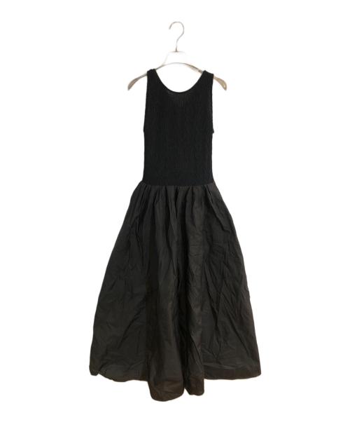 FRAY ID（フレイ アイディー）FRAY ID (フレイ アイディー) バックリボンカットコンビワンピース ブラック サイズ:1の古着・服飾アイテム