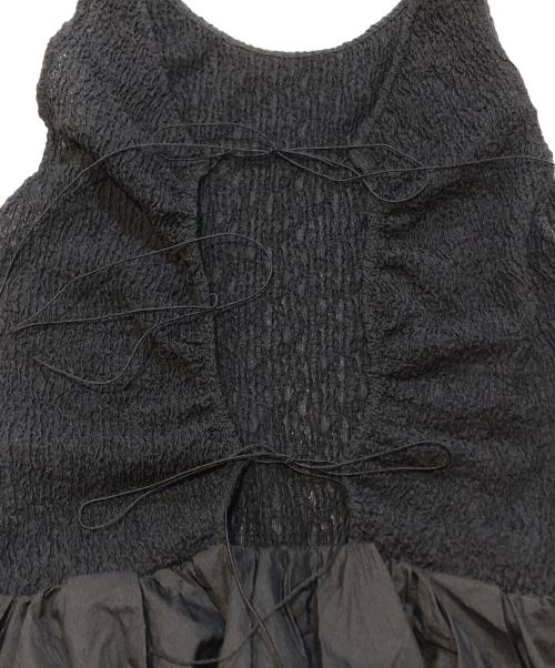 FRAY ID（フレイ アイディー）FRAY ID (フレイ アイディー) バックリボンカットコンビワンピース ブラック サイズ:1の古着・服飾アイテム