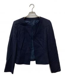 ANAYI（アナイ）の古着「ウールジョーゼットクルーネックジャケット 102211-10-100-65-380」｜ネイビー