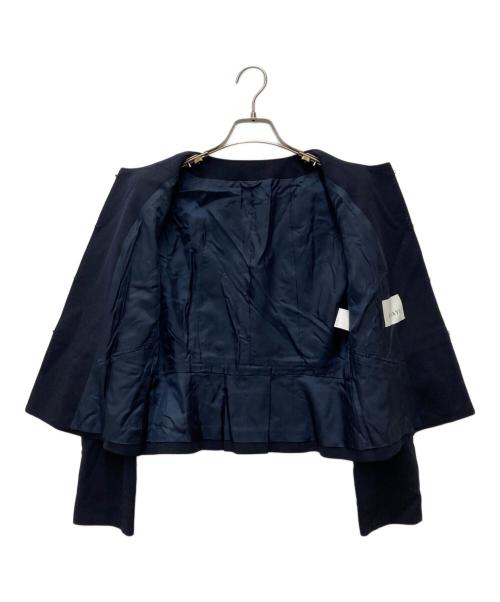 ANAYI（アナイ）ANAYI (アナイ) ウールジョーゼットクルーネックジャケット 102211-10-100-65-380 ネイビー サイズ:38の古着・服飾アイテム