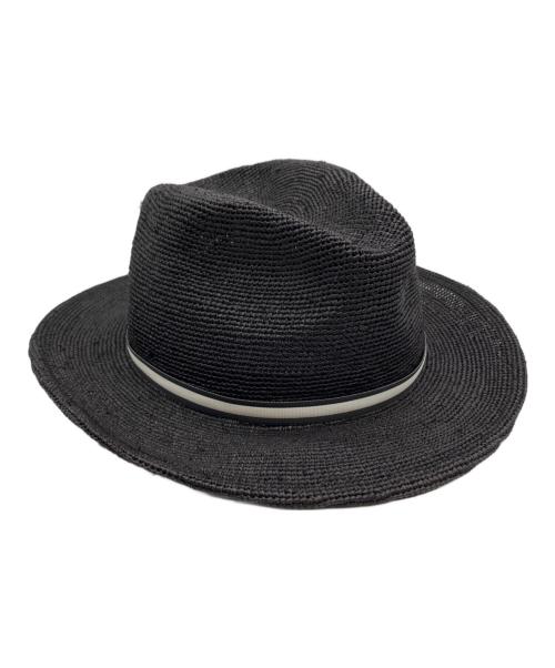 BORSALINO（ボルサリーノ）BORSALINO (ボルサリーノ) ストローハット ブラック サイズ:61の古着・服飾アイテム