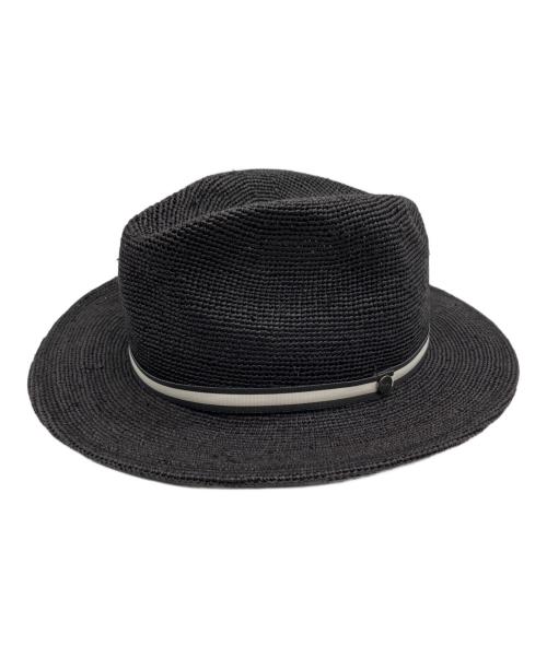 BORSALINO（ボルサリーノ）BORSALINO (ボルサリーノ) ストローハット ブラック サイズ:61の古着・服飾アイテム