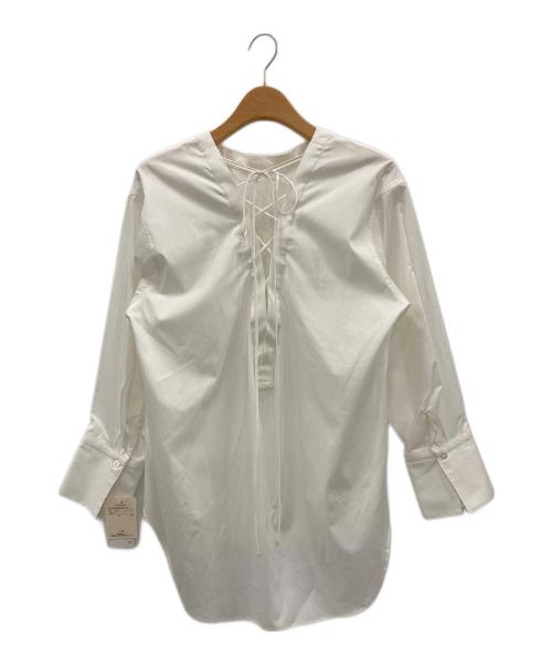 Whim Gazette（ウィムガゼット）Whim Gazette (ウィムガゼット) バッグレースアッププルオーバー ホワイト サイズ:Fの古着・服飾アイテム