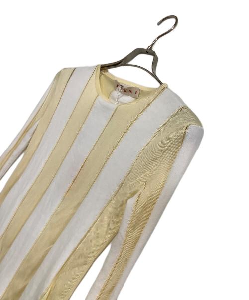 MARNI（マルニ）MARNI (マルニ) White Striped sweater ホワイト×ベージュ サイズ:３６の古着・服飾アイテム