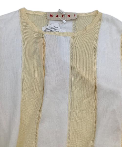 MARNI（マルニ）MARNI (マルニ) White Striped sweater ホワイト×ベージュ サイズ:３６の古着・服飾アイテム