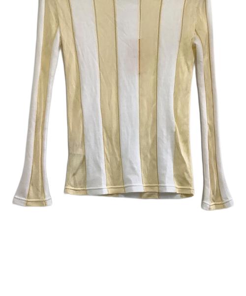 MARNI（マルニ）MARNI (マルニ) White Striped sweater ホワイト×ベージュ サイズ:３６の古着・服飾アイテム