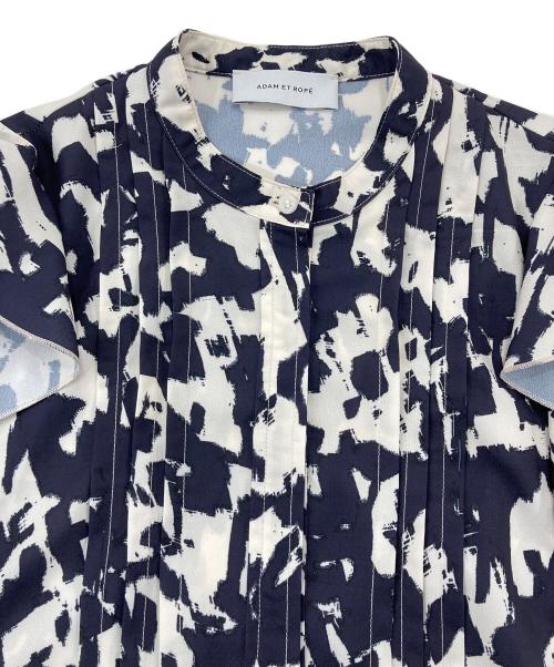 Adam et Rope（アダム エ ロペ）Adam et Rope (アダム エ ロペ) ブラッシュプリントフレアワンピース GAE-02070 グレー×ホワイト サイズ:Fの古着・服飾アイテム
