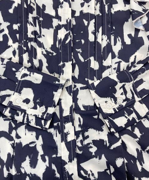 Adam et Rope（アダム エ ロペ）Adam et Rope (アダム エ ロペ) ブラッシュプリントフレアワンピース GAE-02070 グレー×ホワイト サイズ:Fの古着・服飾アイテム