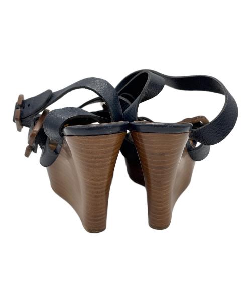 Chloe（クロエ）Chloe (クロエ) ウェッジソールサンダル ネイビー×ベージュ サイズ:35の古着・服飾アイテム