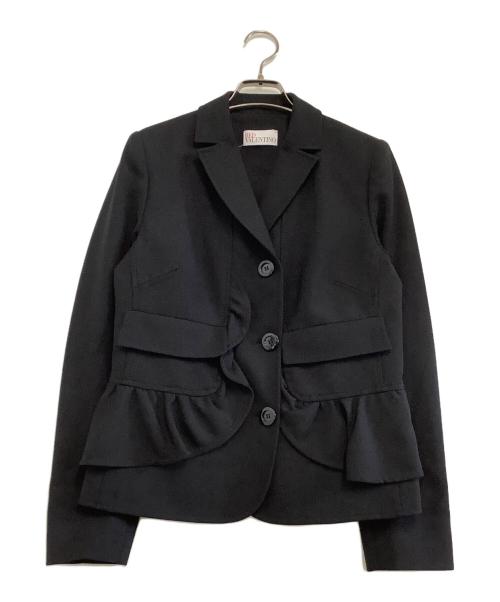 RED VALENTINO（レッドヴァレンティノ）RED VALENTINO (レッドヴァレンティノ) フリルジャケット ブラック サイズ:42の古着・服飾アイテム