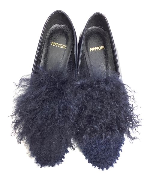Pippichic（ピッピシック）Pippichic (ピッピシック) Opera-Kalgan furシューズ ネイビー サイズ:36 1/2の古着・服飾アイテム