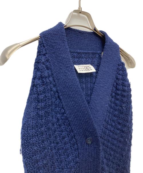 MM6 Maison Margiela（エムエムシックスメゾンマルジェラ）MM6 Maison Margiela (エムエムシックスメゾンマルジェラ) ニットベスト 32 HA069 ネイビー サイズ:Mの古着・服飾アイテム
