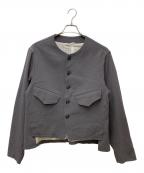 Ujohウジョー）の古着「ノーカラージャケット」｜グレー