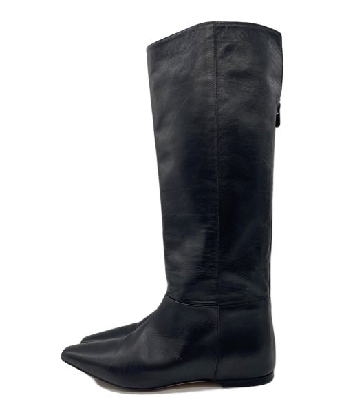 CORSO ROMA 9（コルソローマノーヴェ）CORSO ROMA 9 (コルソローマノーヴェ) ポインテッド ロングブーツ ブラック サイズ:37の古着・服飾アイテム