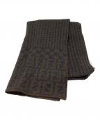 FENDIフェンディ）の古着「ズッカ柄ストライプマフラー」｜ブラウン×グレー