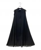 ANAYIアナイ）の古着「シフォンコンビスキッパー衿 ワンピース」｜ブラック