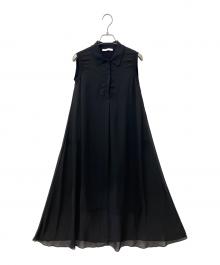 ANAYI（アナイ）の古着「シフォンコンビスキッパー衿 ワンピース」｜ブラック
