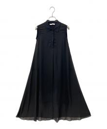 ANAYI（アナイ）の古着「シフォンコンビスキッパー衿 ワンピース」｜ブラック