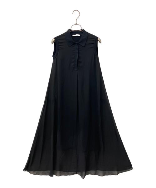 ANAYI（アナイ）ANAYI (アナイ) シフォンコンビスキッパー衿 ワンピース ブラック サイズ:34の古着・服飾アイテム
