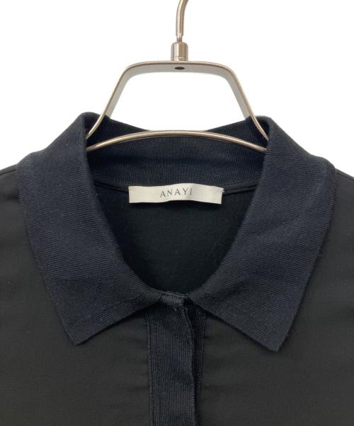 ANAYI（アナイ）ANAYI (アナイ) シフォンコンビスキッパー衿 ワンピース ブラック サイズ:34の古着・服飾アイテム