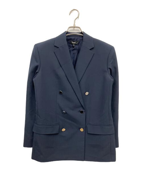 theory（セオリー）theory (セオリー) Oxford Wool Boxy DB JKT ネイビー サイズ:00の古着・服飾アイテム