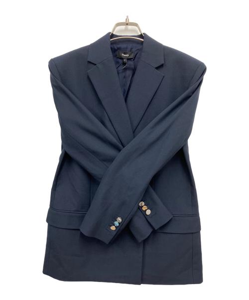 theory（セオリー）theory (セオリー) Oxford Wool Boxy DB JKT ネイビー サイズ:00の古着・服飾アイテム