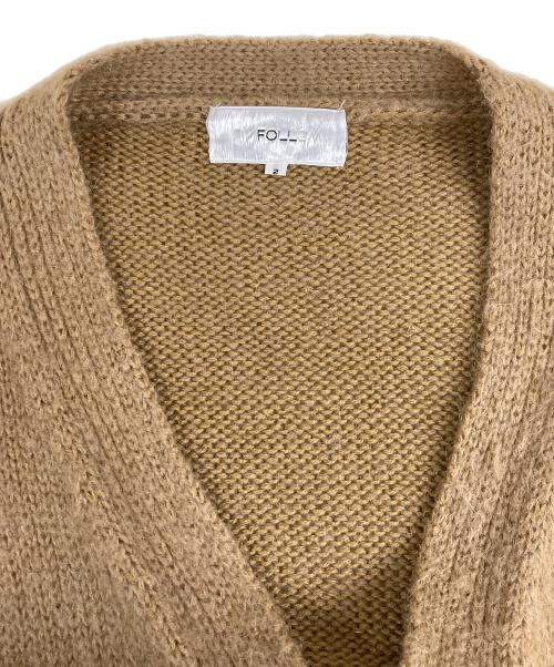 UNFOLLOW（アンフォロー）UNFOLLOW (アンフォロー) ベーシックへアリーカーディガン21-080-684-0009-4-0 ベージュ サイズ:2の古着・服飾アイテム