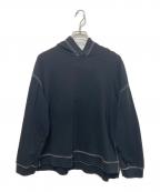 MM6 Maison Margielaエムエムシックスメゾンマルジェラ）の古着「サイドスリットプルオーバーパーカー」｜ブラック