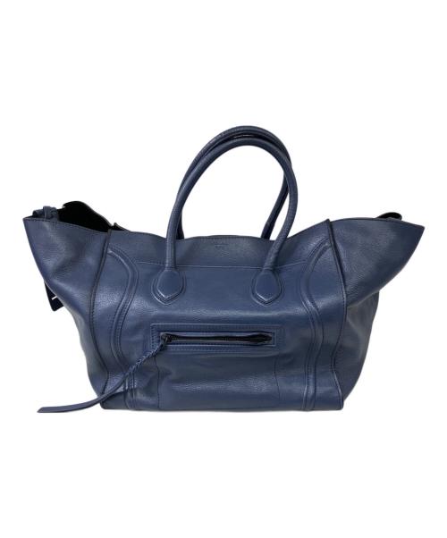 CELINE（セリーヌ）CELINE (セリーヌ) レザーハンドバッグ ネイビーの古着・服飾アイテム