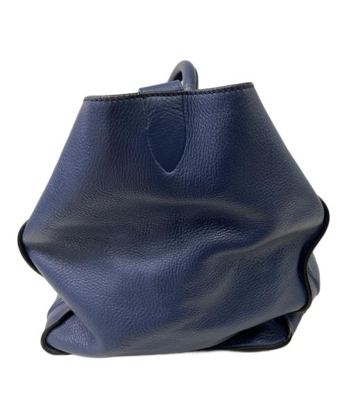 CELINE（セリーヌ）CELINE (セリーヌ) レザーハンドバッグ ネイビーの古着・服飾アイテム