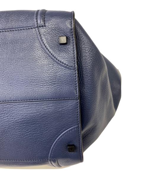 CELINE（セリーヌ）CELINE (セリーヌ) レザーハンドバッグ ネイビーの古着・服飾アイテム