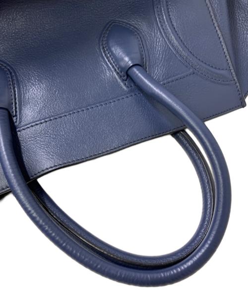 CELINE（セリーヌ）CELINE (セリーヌ) レザーハンドバッグ ネイビーの古着・服飾アイテム