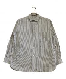 nanamica（ナナミカ）の古着「Regular Collar Stripe Wind Shirt」｜ブラック×ホワイト