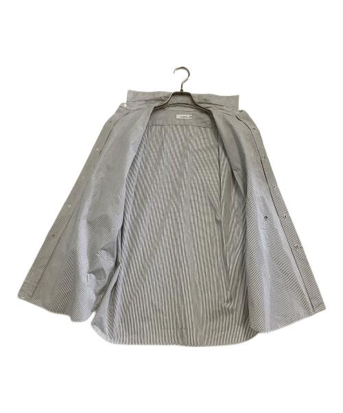 nanamica（ナナミカ）nanamica (ナナミカ) Regular Collar Stripe Wind Shirt ブラック×ホワイト サイズ:XSの古着・服飾アイテム