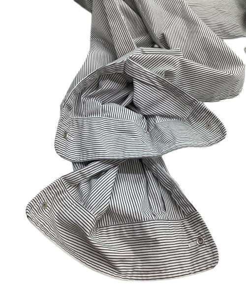 nanamica（ナナミカ）nanamica (ナナミカ) Regular Collar Stripe Wind Shirt ブラック×ホワイト サイズ:XSの古着・服飾アイテム