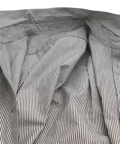 nanamica（ナナミカ）nanamica (ナナミカ) Regular Collar Stripe Wind Shirt ブラック×ホワイト サイズ:XSの古着・服飾アイテム
